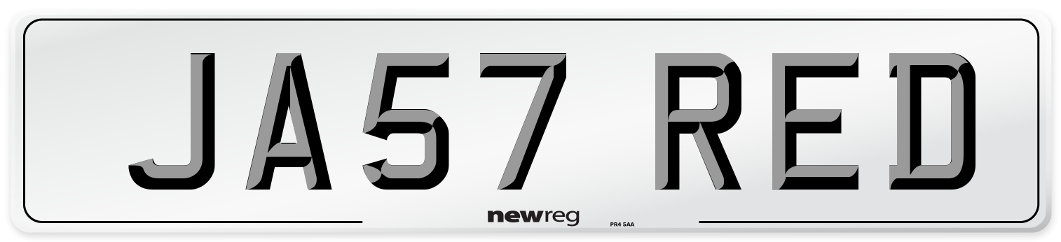 JA57 RED Number Plate from New Reg